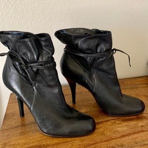 Calvin Klein black leather ankle boots